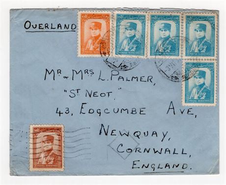Iran 1938 Overland Mail 6 Pages Personal Love Letter UK